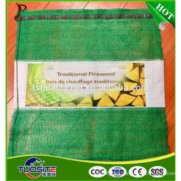 firewood mesh packaging bag/vented mesh firewood bag